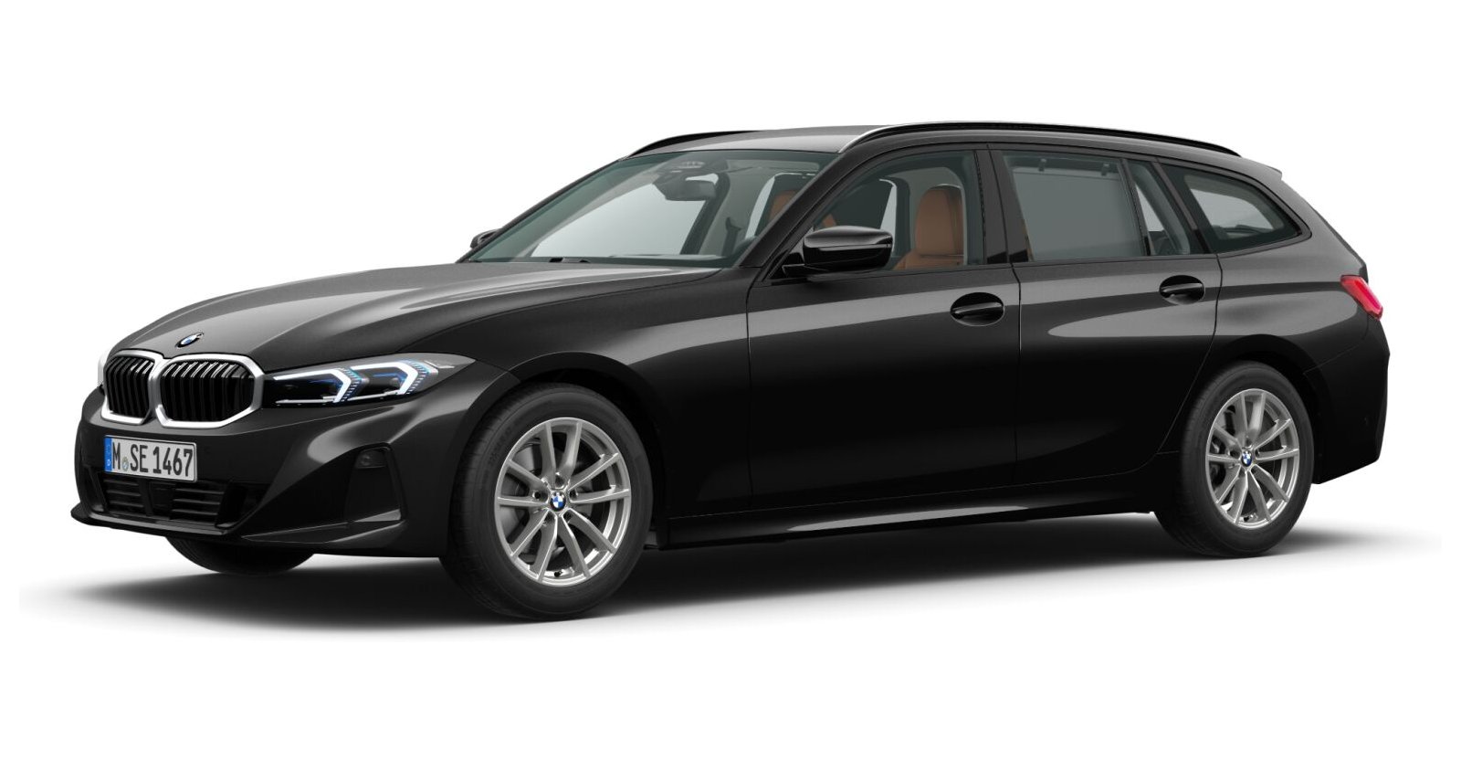 BMW BMW 3er in Schwarz von vorne BMW BMW 3er in Schwarz von vorne