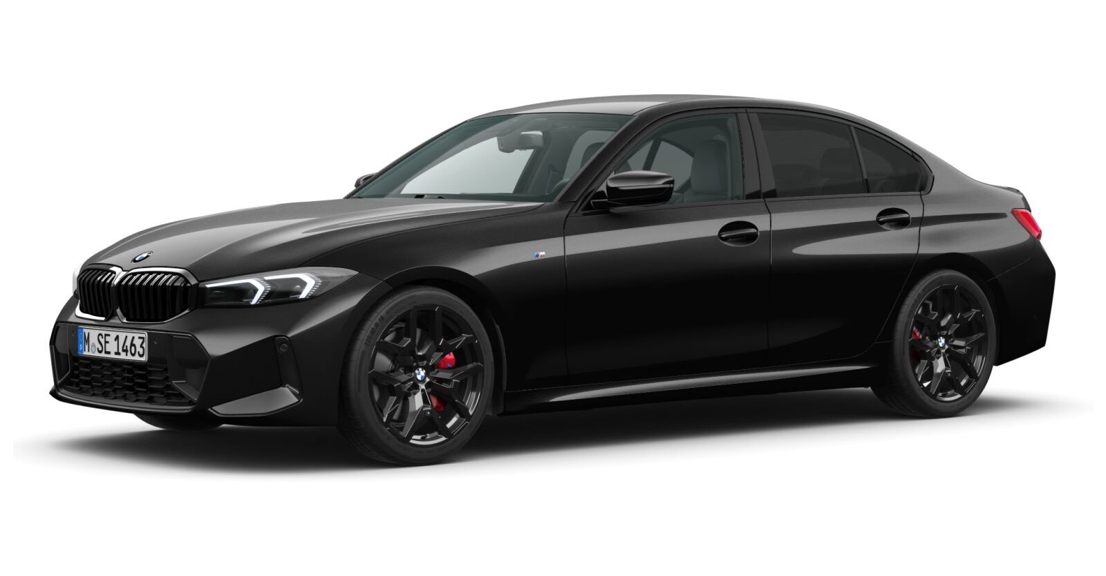 BMW BMW 3er in Schwarz von vorne BMW BMW 3er in Schwarz von vorne