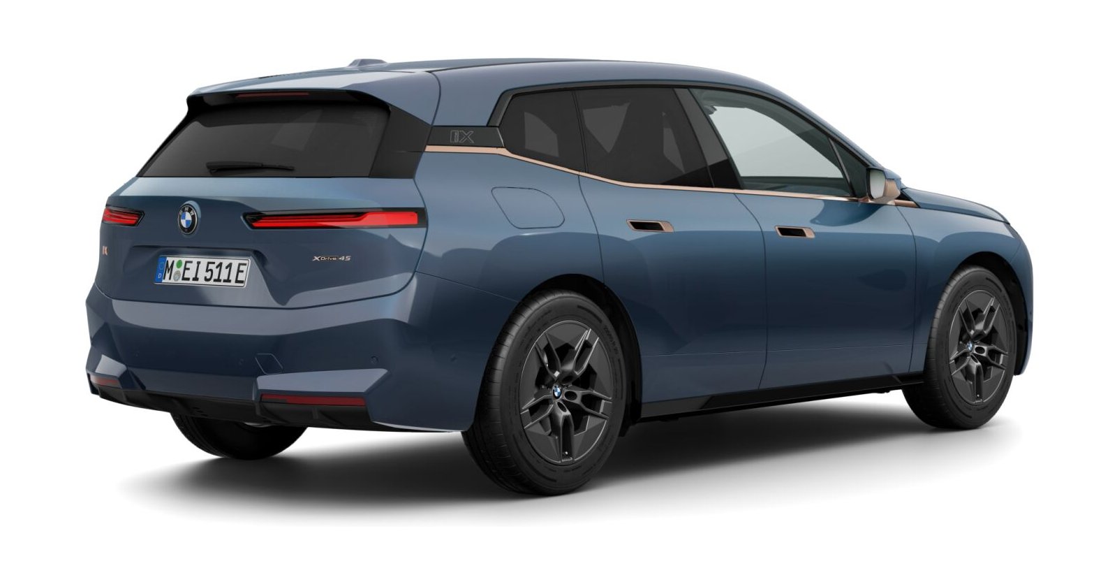 BMW BMW I in Blau von hinten