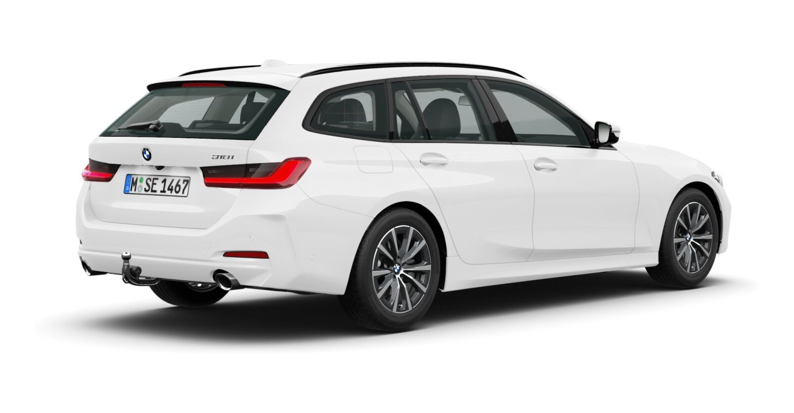 BMW BMW 3er in Weiß von hinten BMW BMW 3er in Weiß von hinten