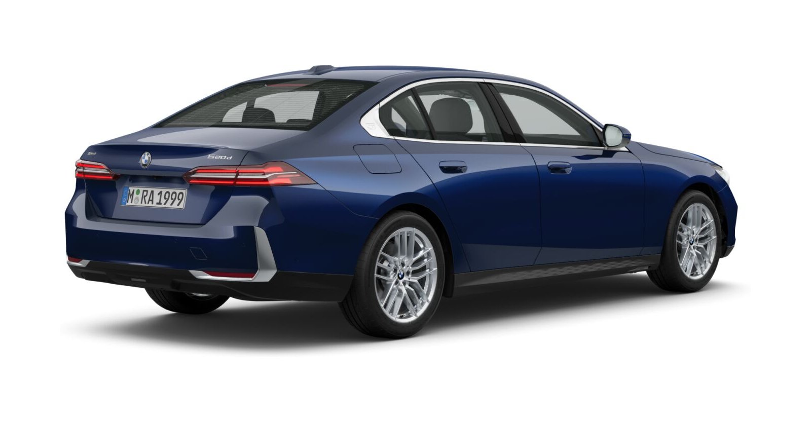 BMW BMW 5er in Blau von hinten