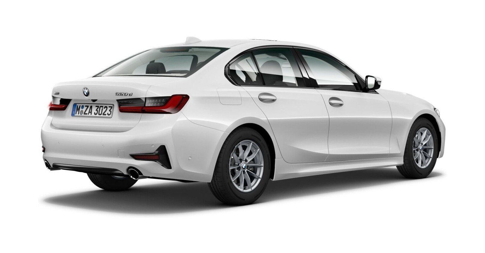 BMW BMW 3er in Weiß von hinten BMW BMW 3er in Weiß von hinten