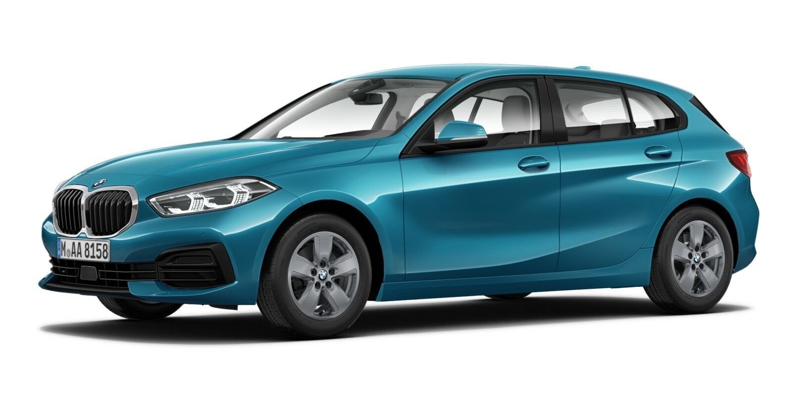 BMW 116i in Blau von vorne