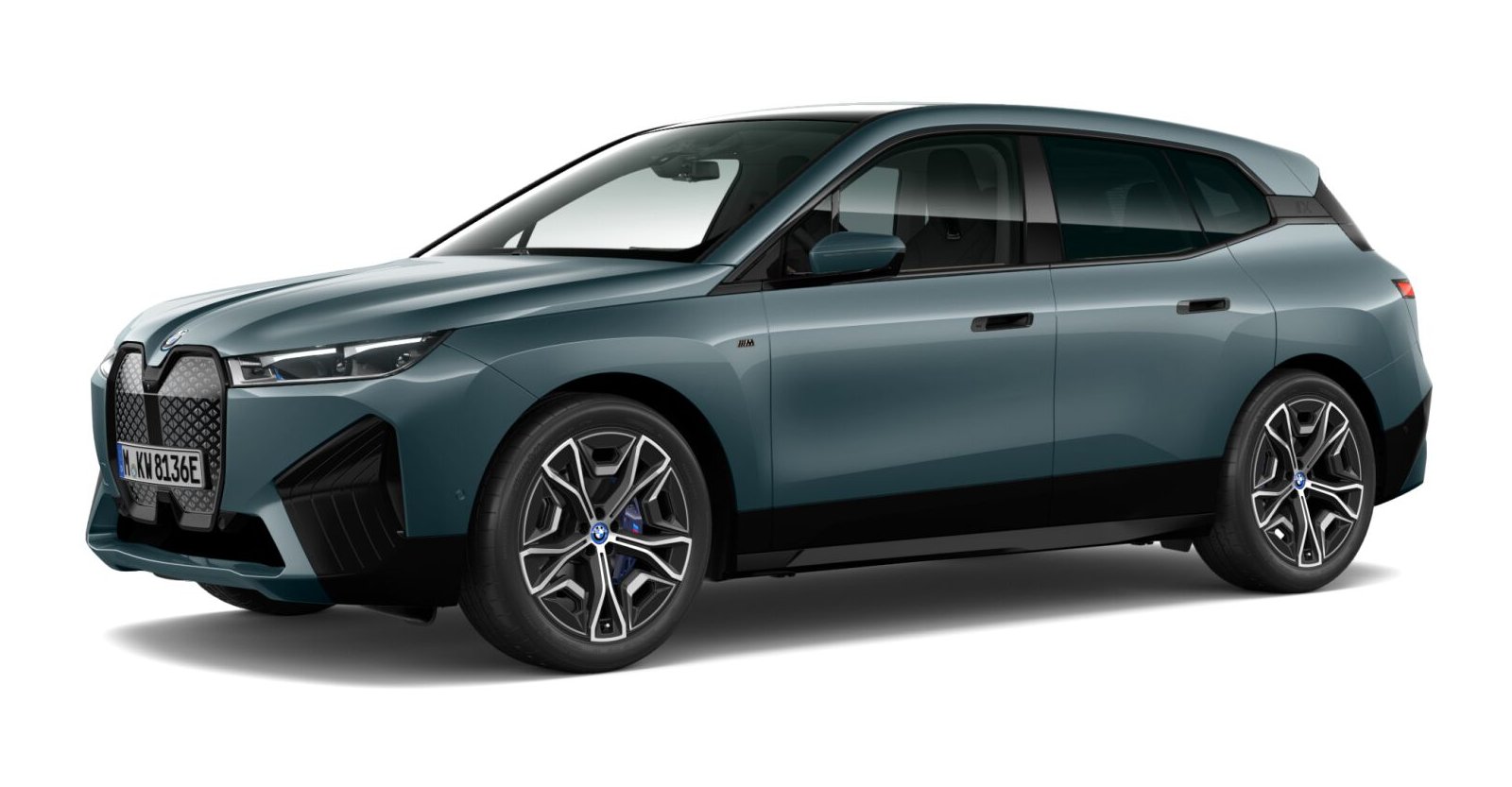 BMW iX M60 in Blau von vorne