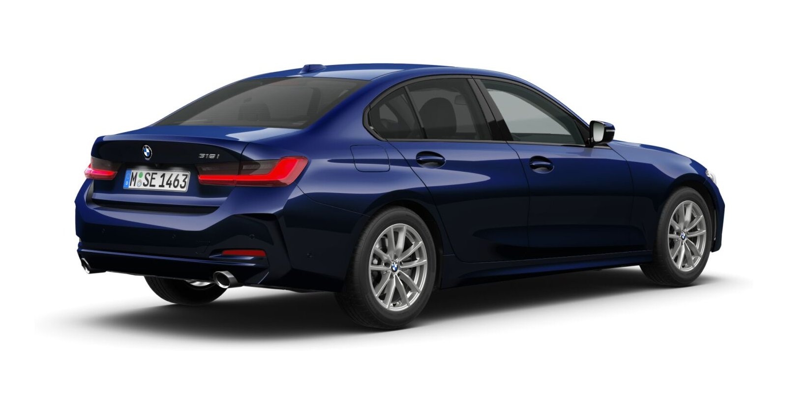 BMW BMW 3er in Blau von hinten