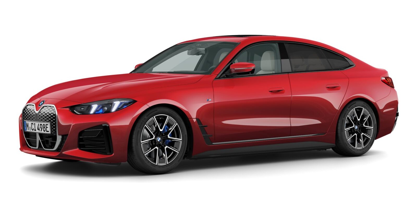 BMW i4 eDrive40 Gran Coupe in Rot von vorne BMW i4 eDrive40 Gran Coupe in Rot von vorne