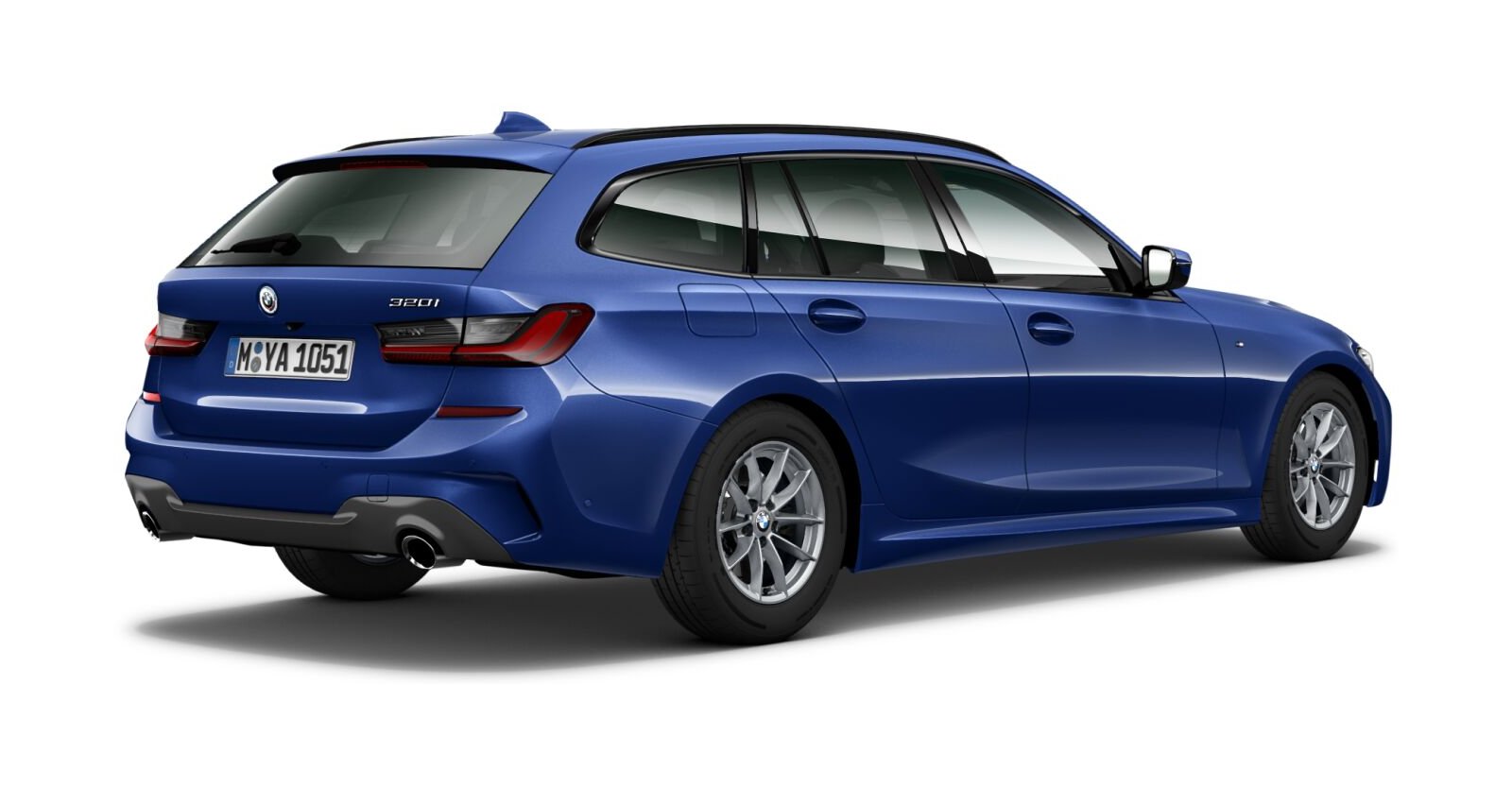 BMW BMW 3er in Blau von hinten BMW BMW 3er in Blau von hinten