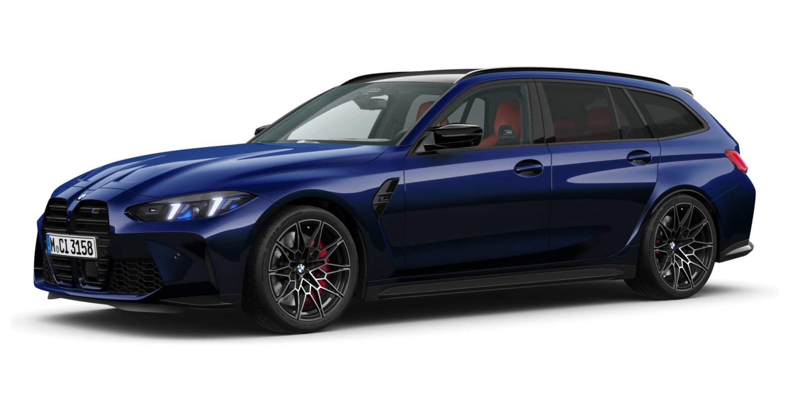 BMW M3 Competition Touring mit M xDrive in Blau von vorne