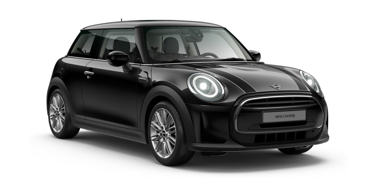 MINI Cooper 3-Türer in Schwarz von vorne MINI Cooper 3-Türer in Schwarz von vorne