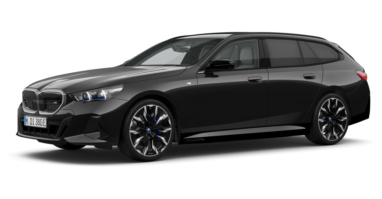 BMW i5 M60 xDrive Touring in Schwarz von vorne BMW i5 M60 xDrive Touring in Schwarz von vorne