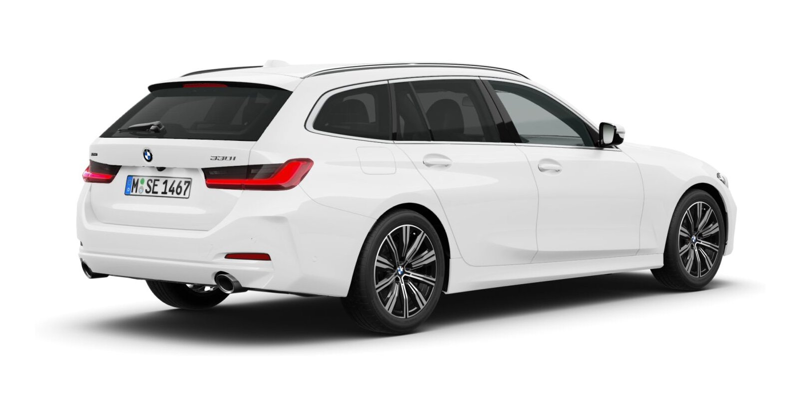 BMW BMW 3er in Weiß von hinten BMW BMW 3er in Weiß von hinten