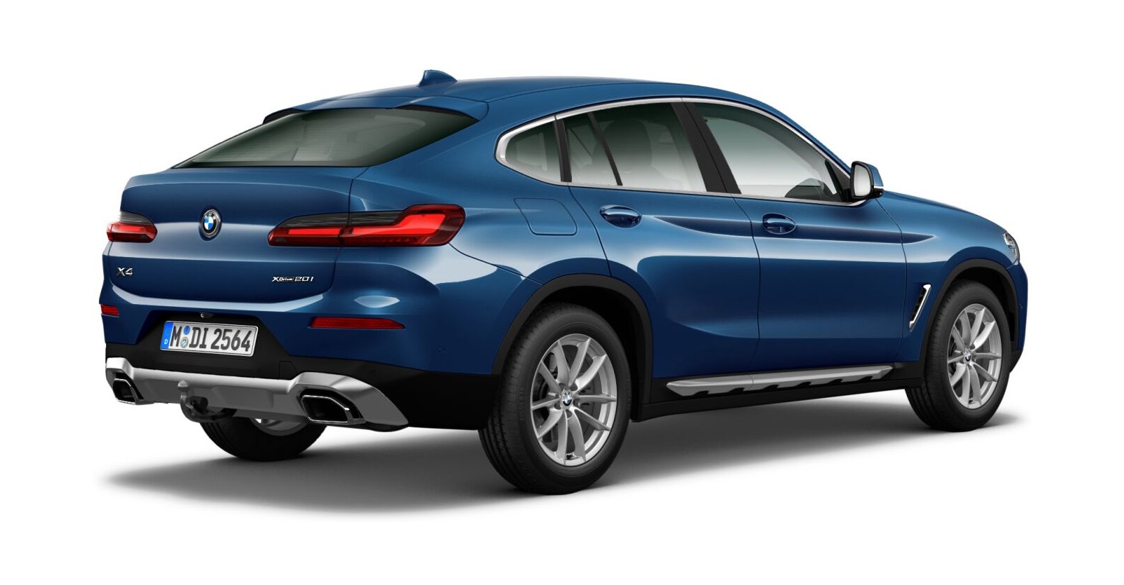 BMW BMW X in Blau von hinten