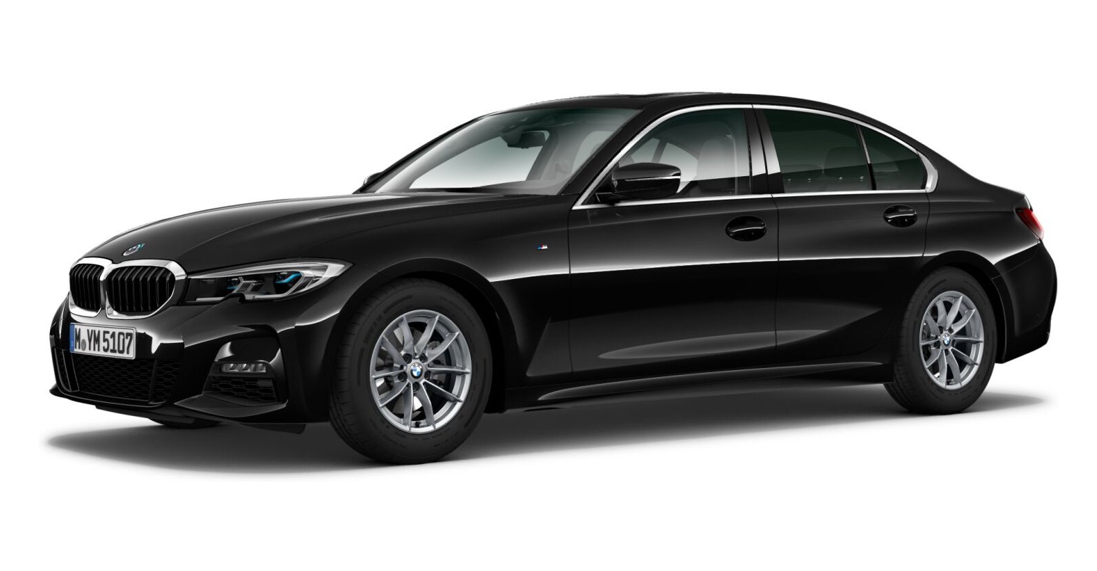 BMW 320i Limousine in Schwarz von vorne