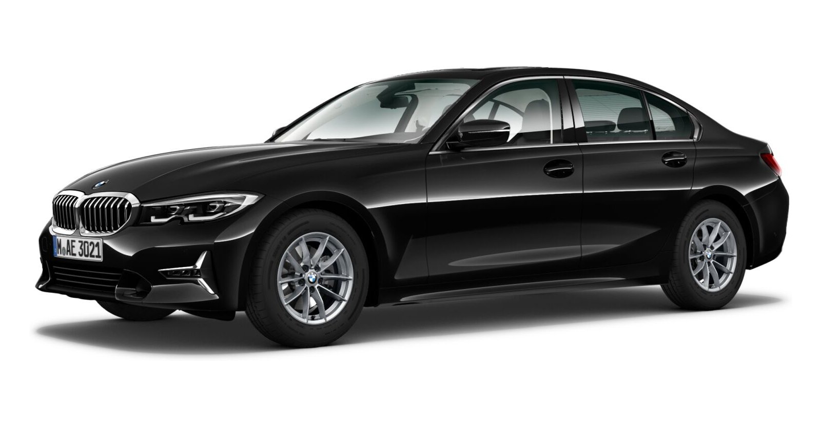 BMW BMW 3er in Schwarz von vorne BMW BMW 3er in Schwarz von vorne