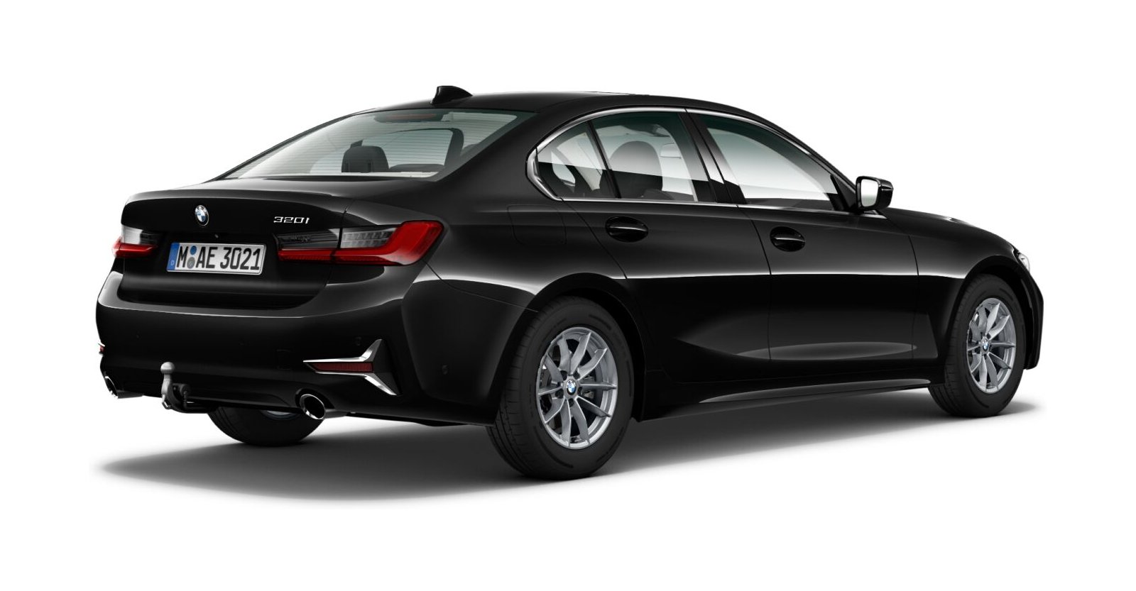 BMW BMW 3er in Schwarz von hinten BMW BMW 3er in Schwarz von hinten