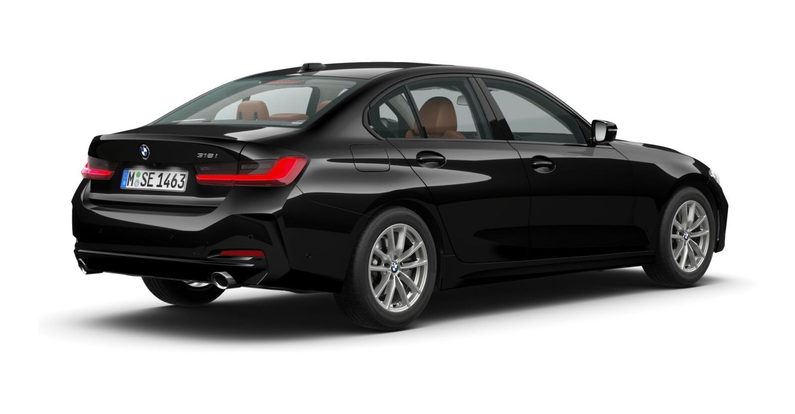 BMW BMW 3er in Schwarz von hinten