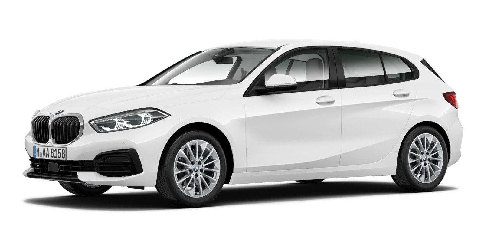 BMW 118i in Weiß von vorne