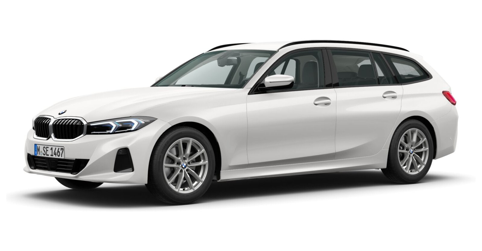 BMW 320i Touring in Weiß von vorne