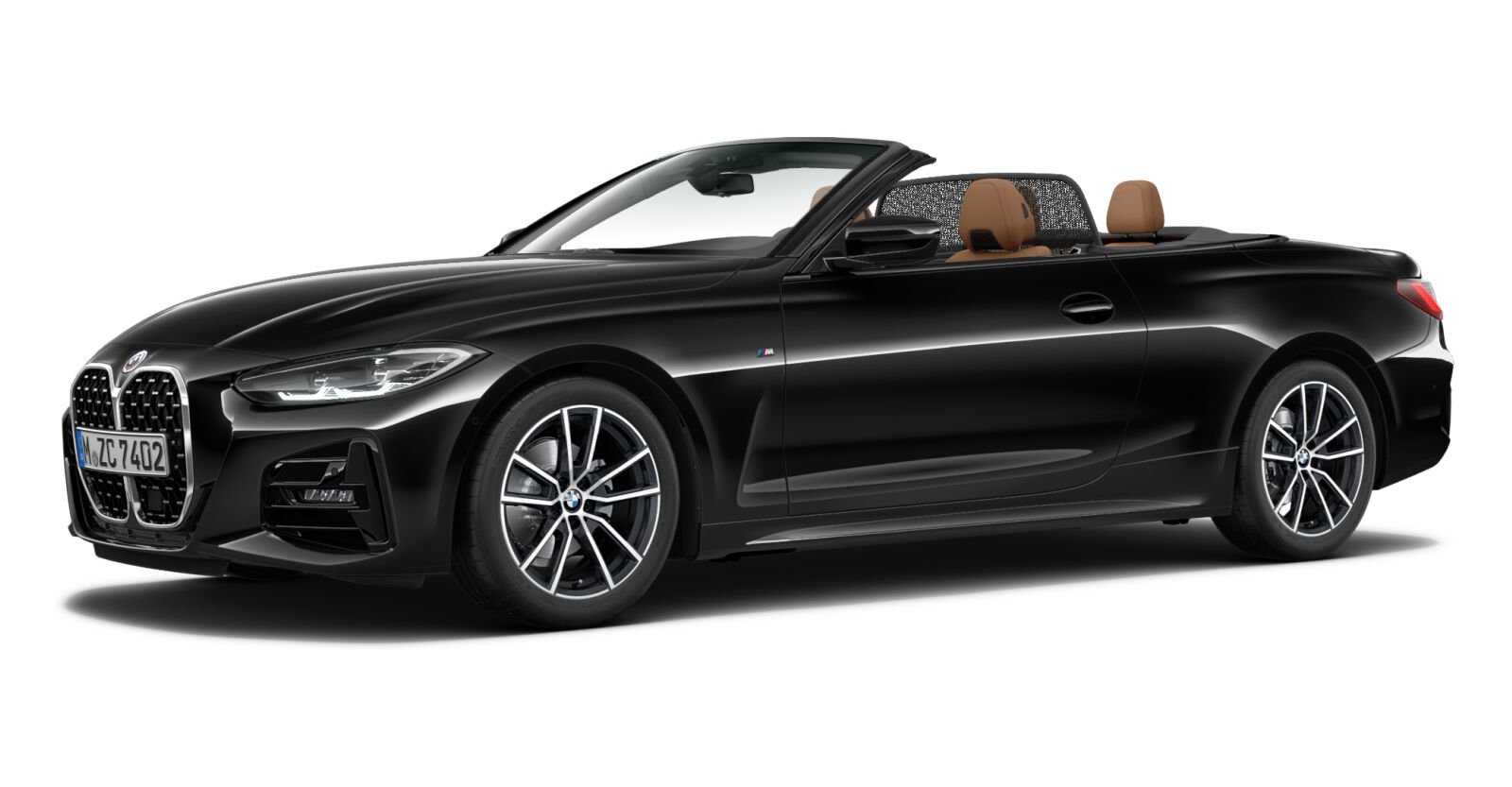 BMW 420i Cabrio in Schwarz von vorne BMW 420i Cabrio in Schwarz von vorne