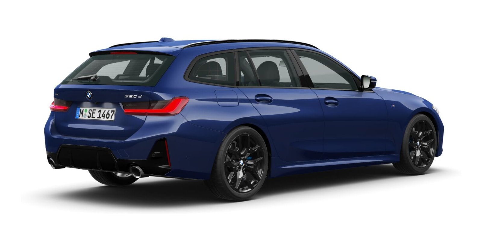 BMW BMW 3er in Blau von hinten BMW BMW 3er in Blau von hinten