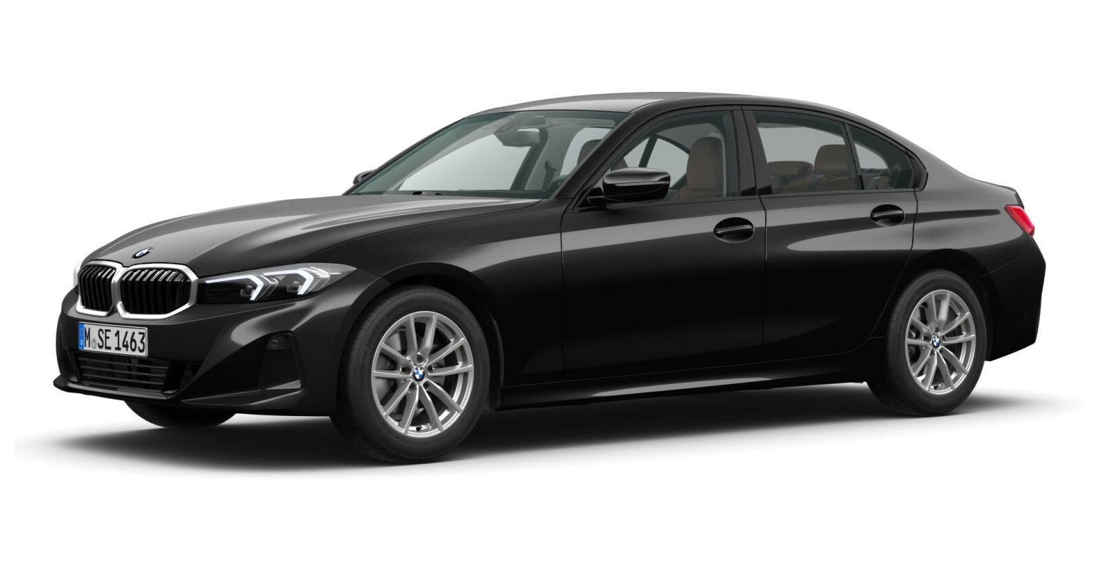 BMW 318i Limousine in Schwarz von vorne
