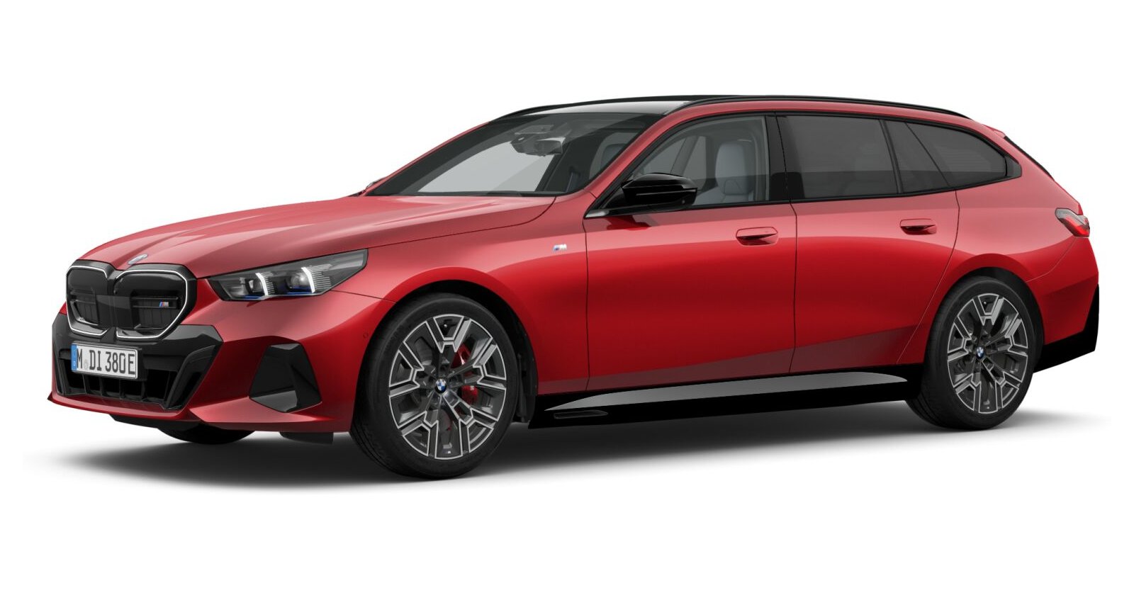BMW i5 M60 xDrive Touring in Rot von vorne BMW i5 M60 xDrive Touring in Rot von vorne