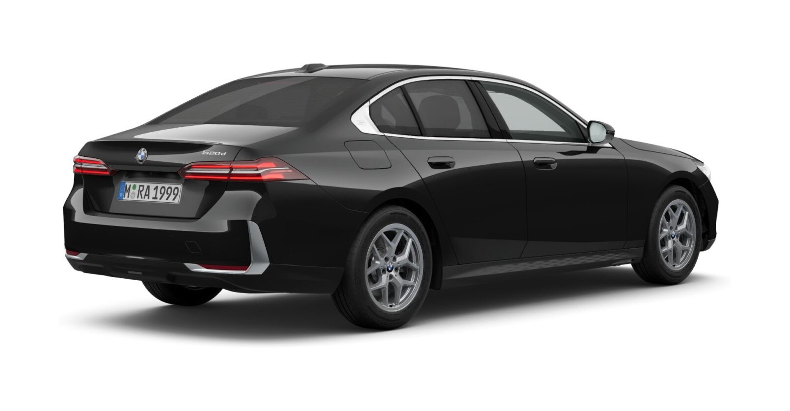 BMW BMW 5er in Schwarz von hinten