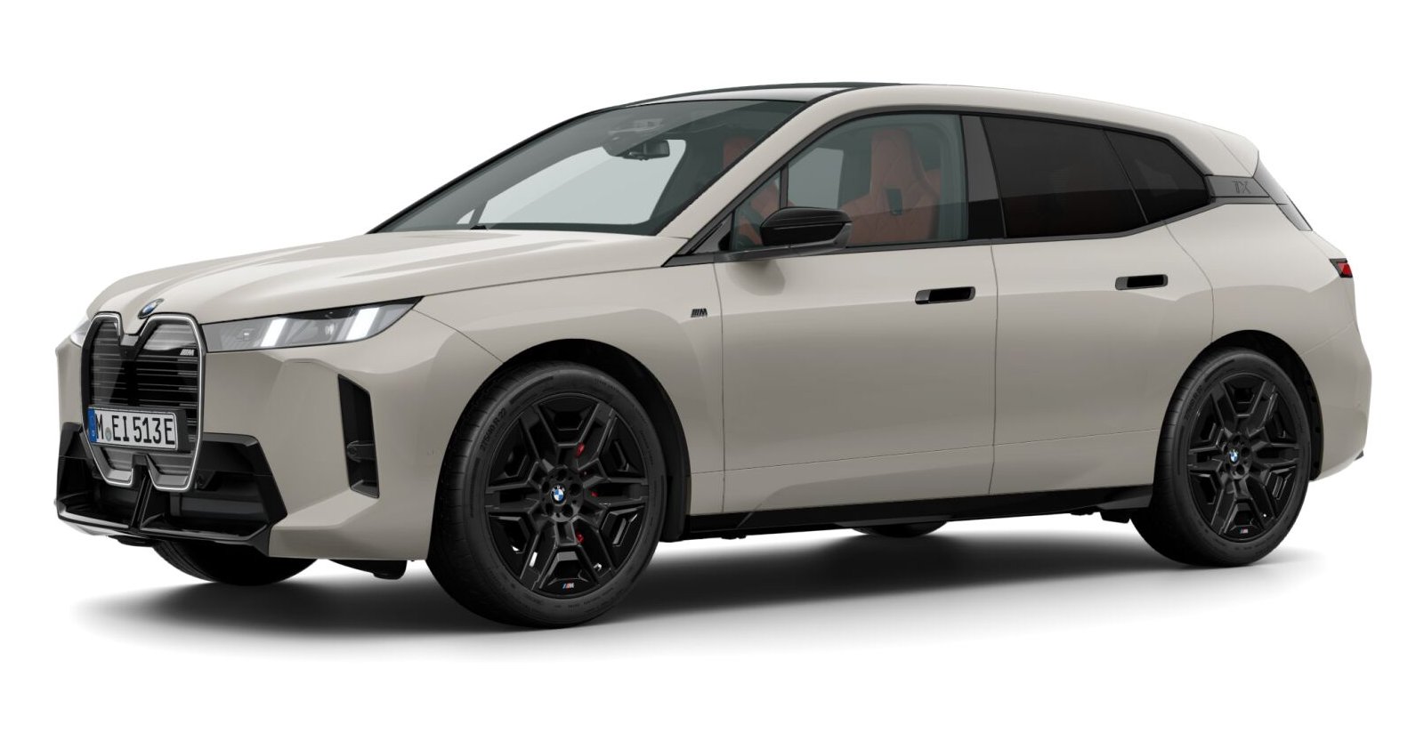 BMW iX M70 xDrive in Grau von vorne