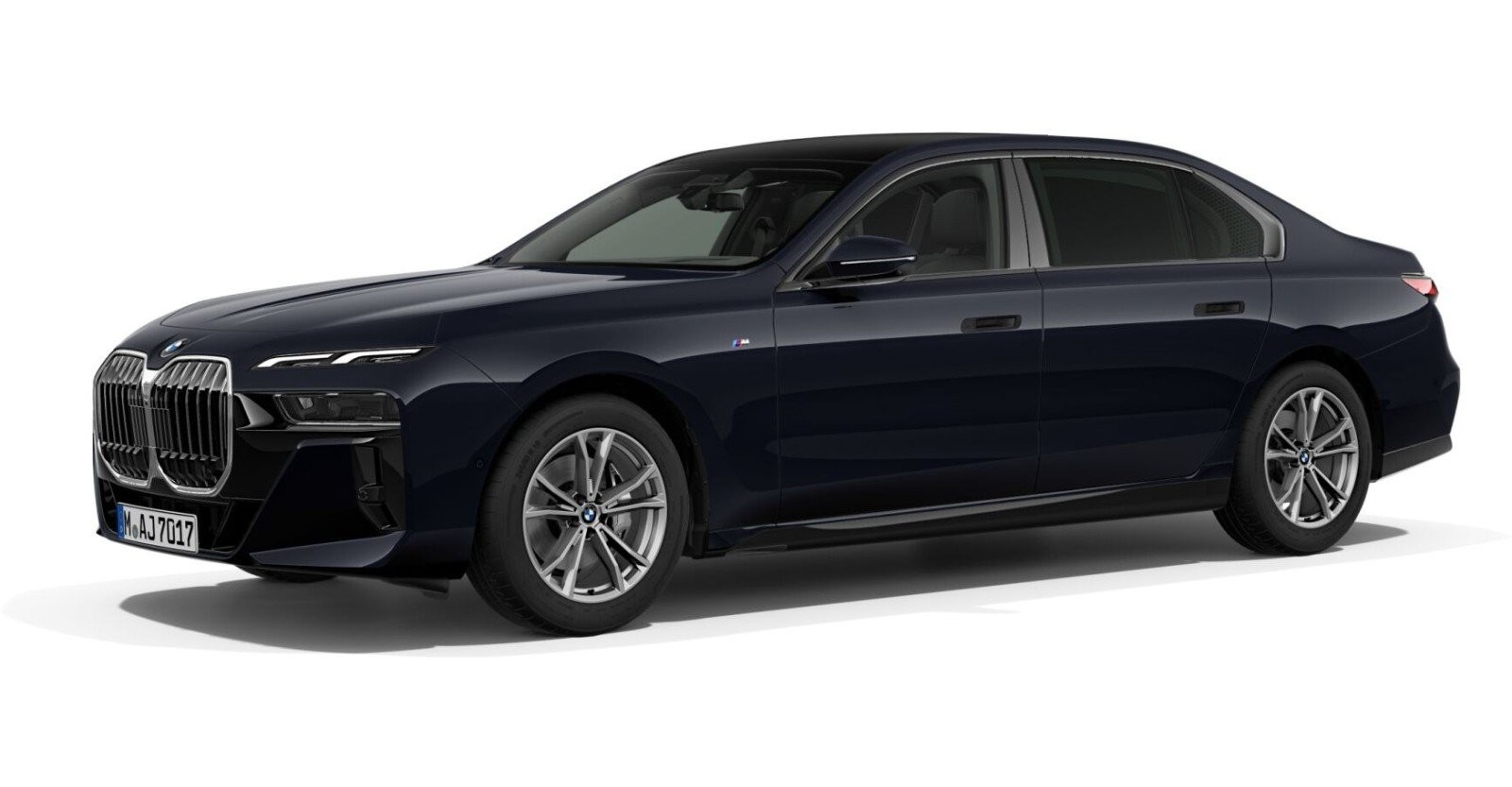 BMW 740d xDrive Limousine in Schwarz von vorne