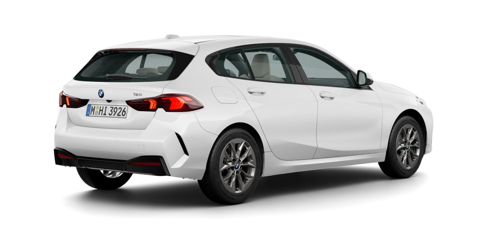 BMW BMW 1er in Weiß von hinten