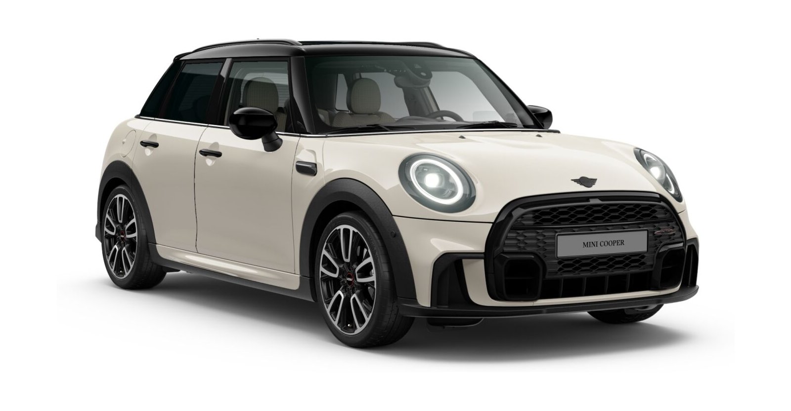 MINI Cooper 5-Türer in Weiß von vorne MINI Cooper 5-Türer in Weiß von vorne