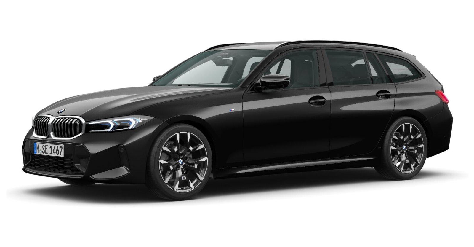 BMW BMW 3er in Schwarz von vorne BMW BMW 3er in Schwarz von vorne