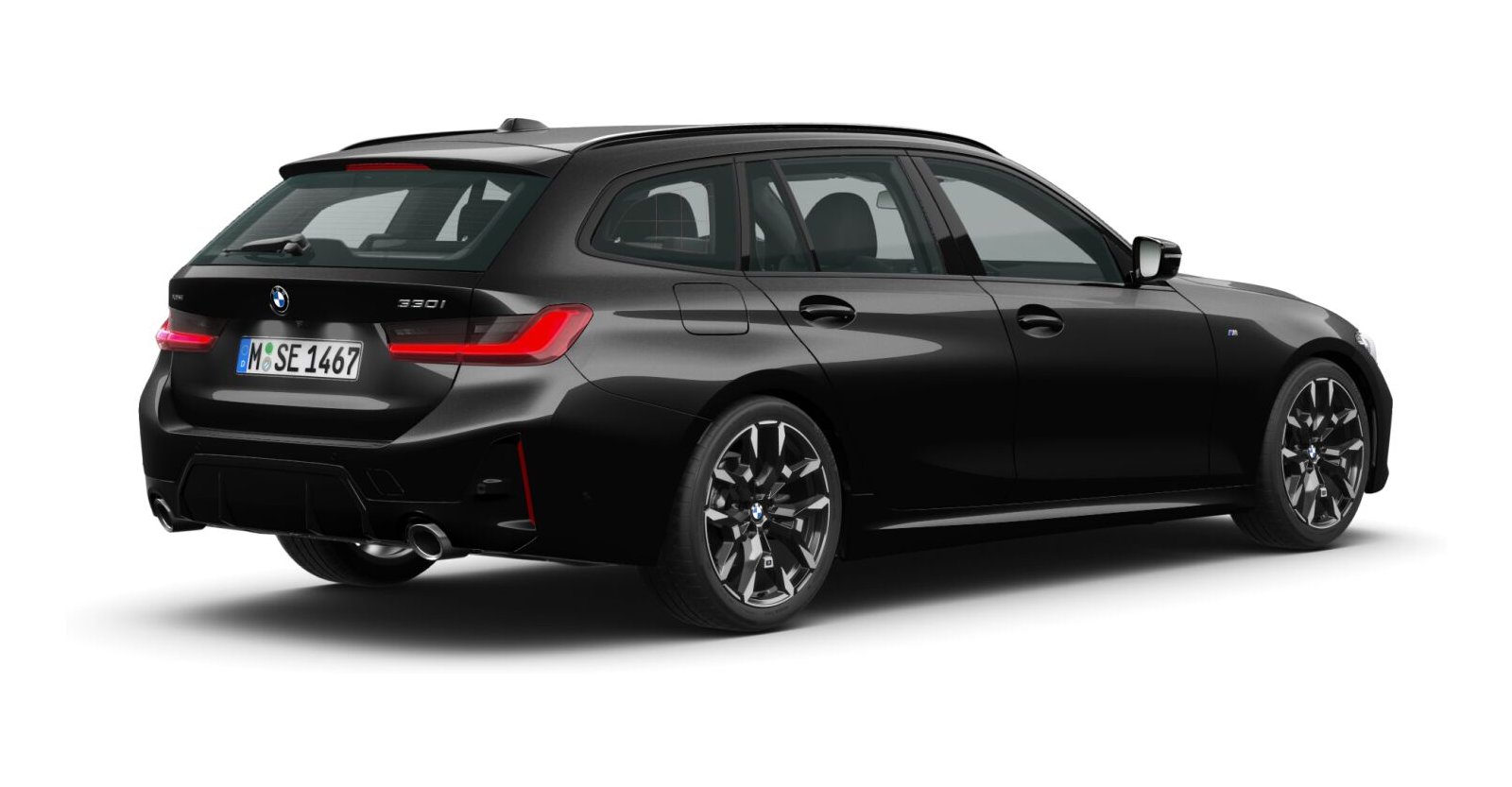 BMW BMW 3er in Schwarz von hinten BMW BMW 3er in Schwarz von hinten