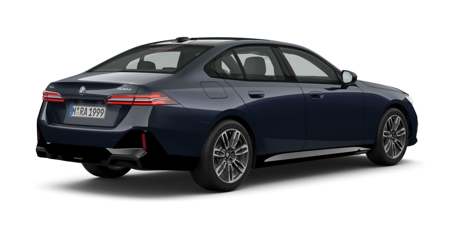 BMW BMW 5er in Schwarz von hinten