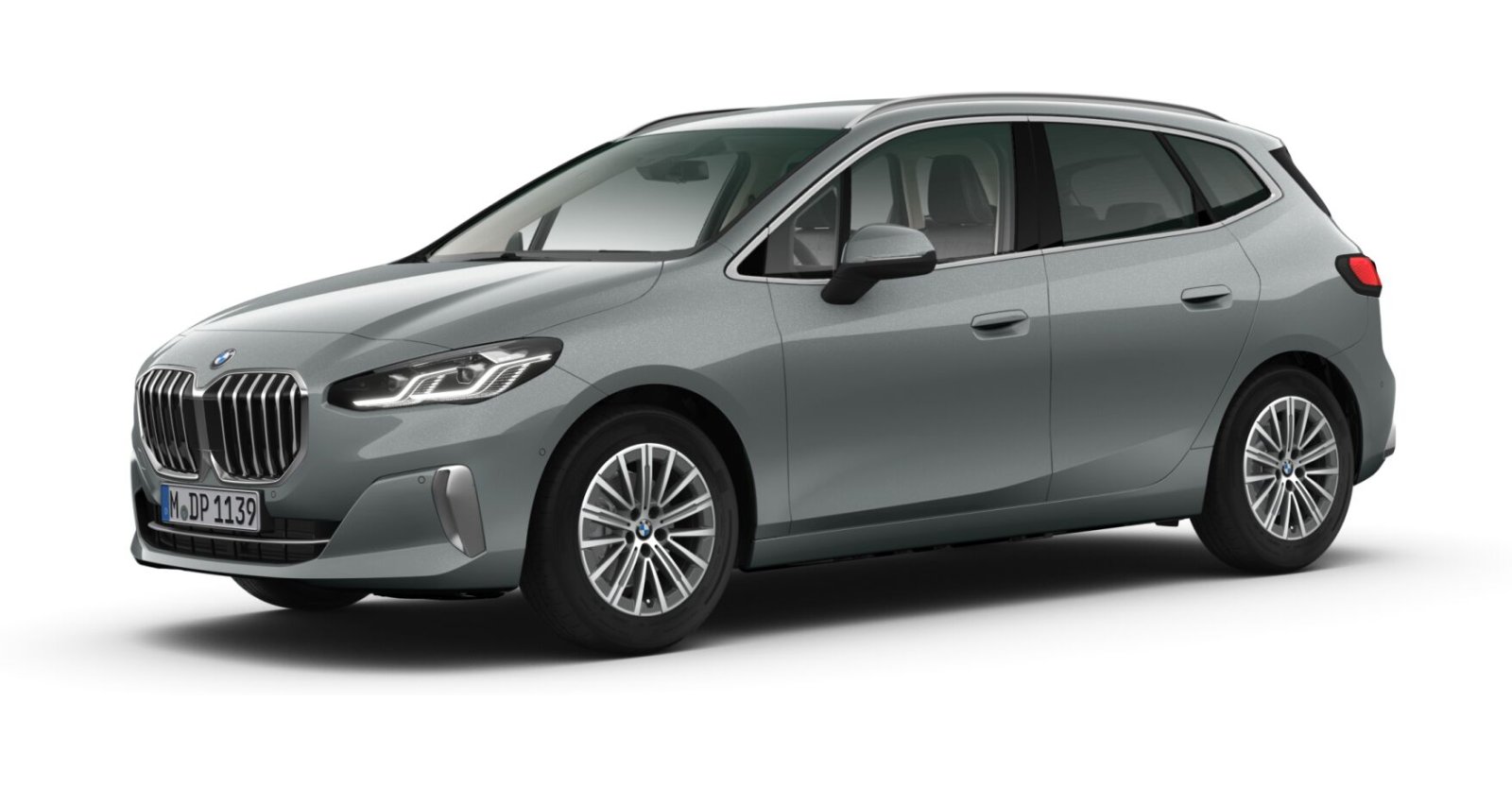 BMW 220i Active Tourer in Grau von vorne