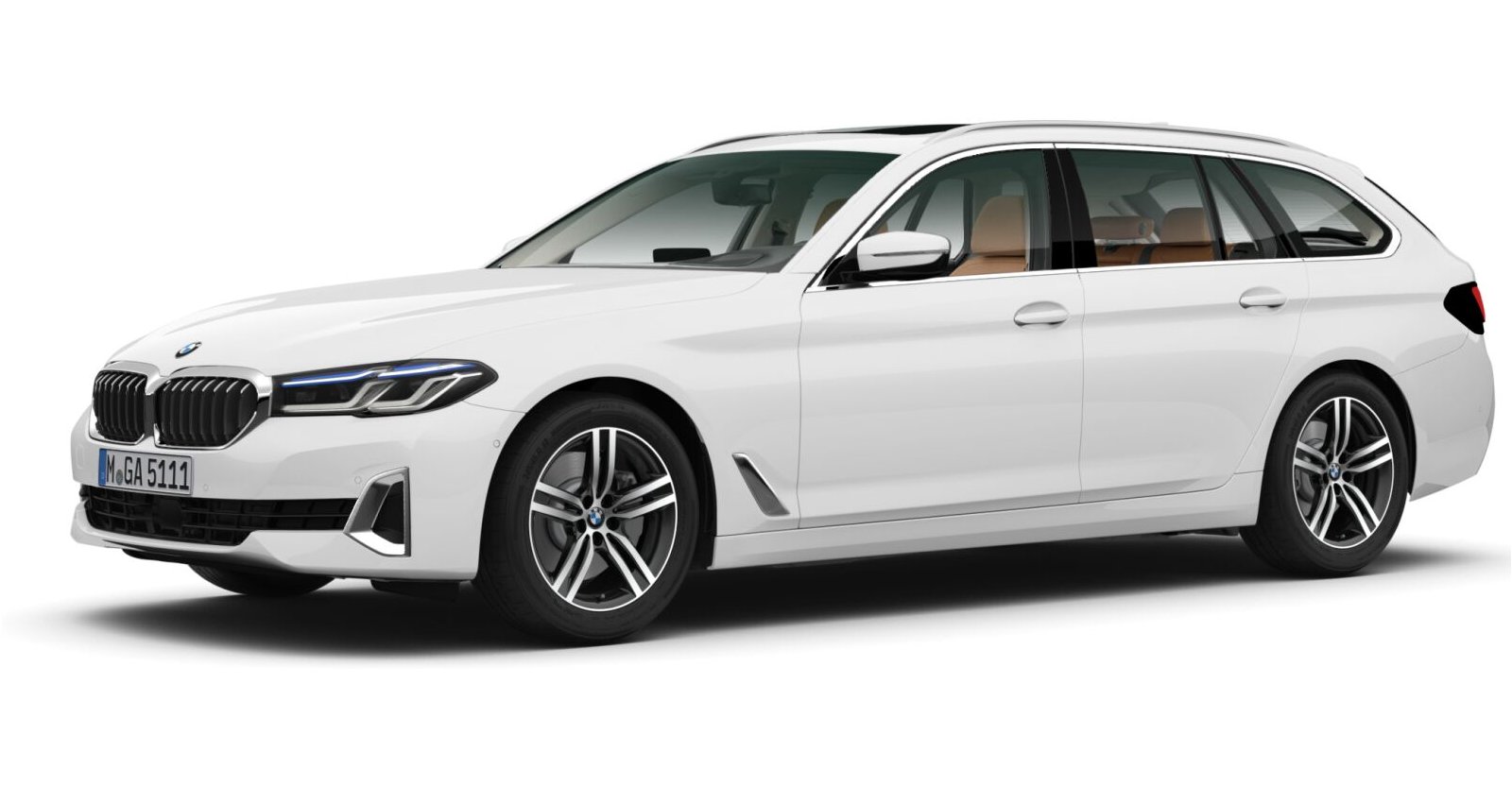 BMW 530d Touring in Weiß von vorne