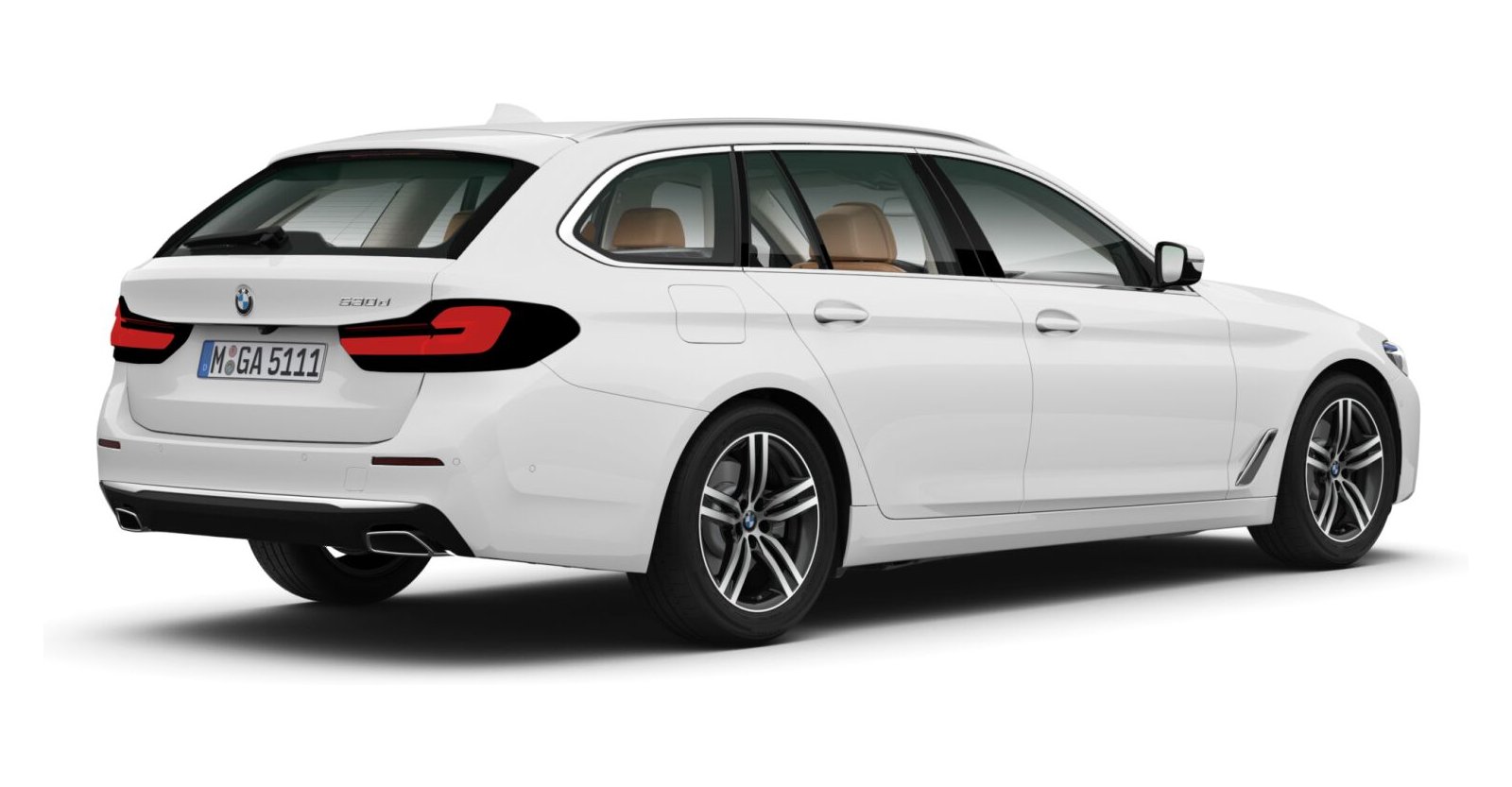 BMW BMW 5er in Weiß von hinten