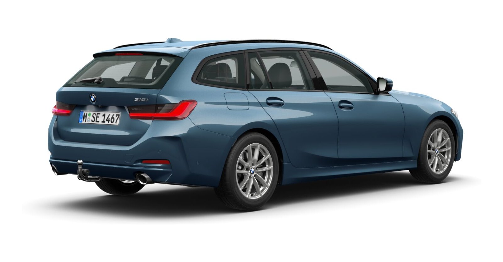 BMW BMW 3er in Blau von hinten