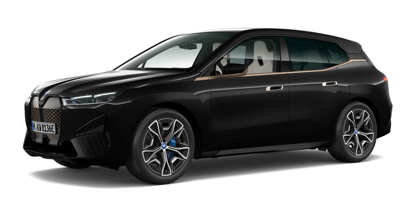 BMW iX xDrive40 in Schwarz von vorne BMW iX xDrive40 in Schwarz von vorne