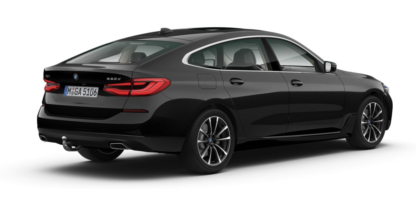 BMW BMW 6er in Schwarz von hinten