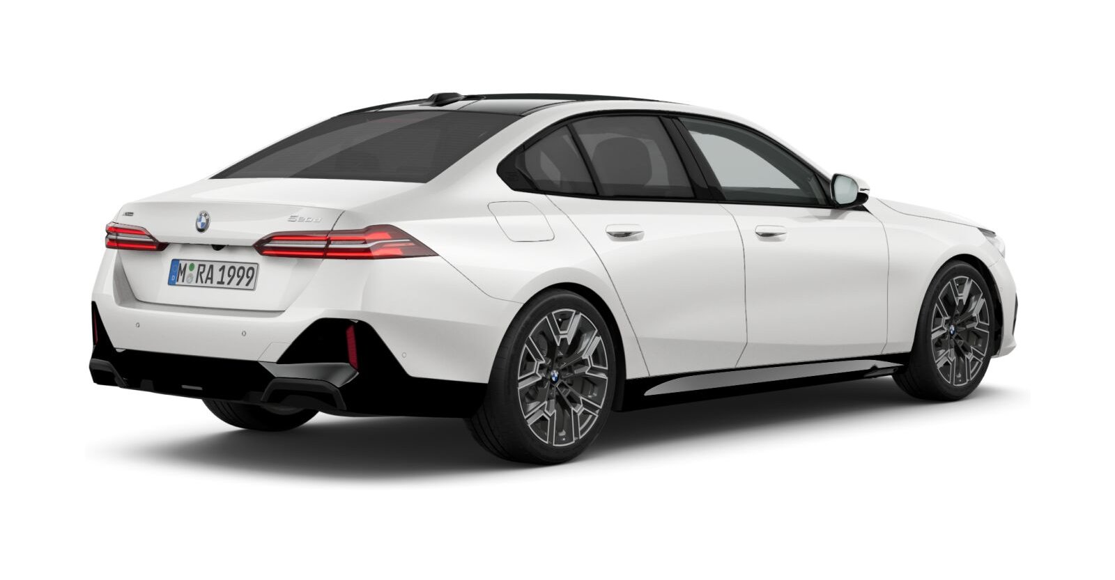 BMW BMW 5er in Weiß von hinten