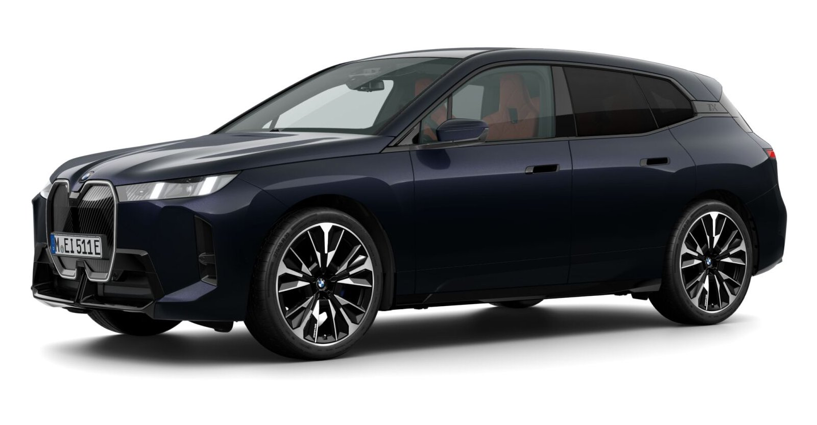 BMW iX xDrive45 in Schwarz von vorne BMW iX xDrive45 in Schwarz von vorne