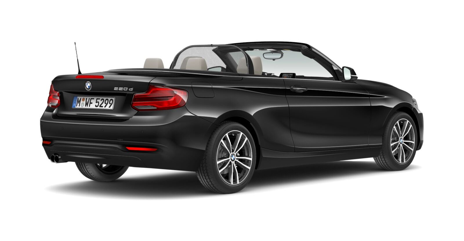 BMW BMW 2er in Schwarz von hinten