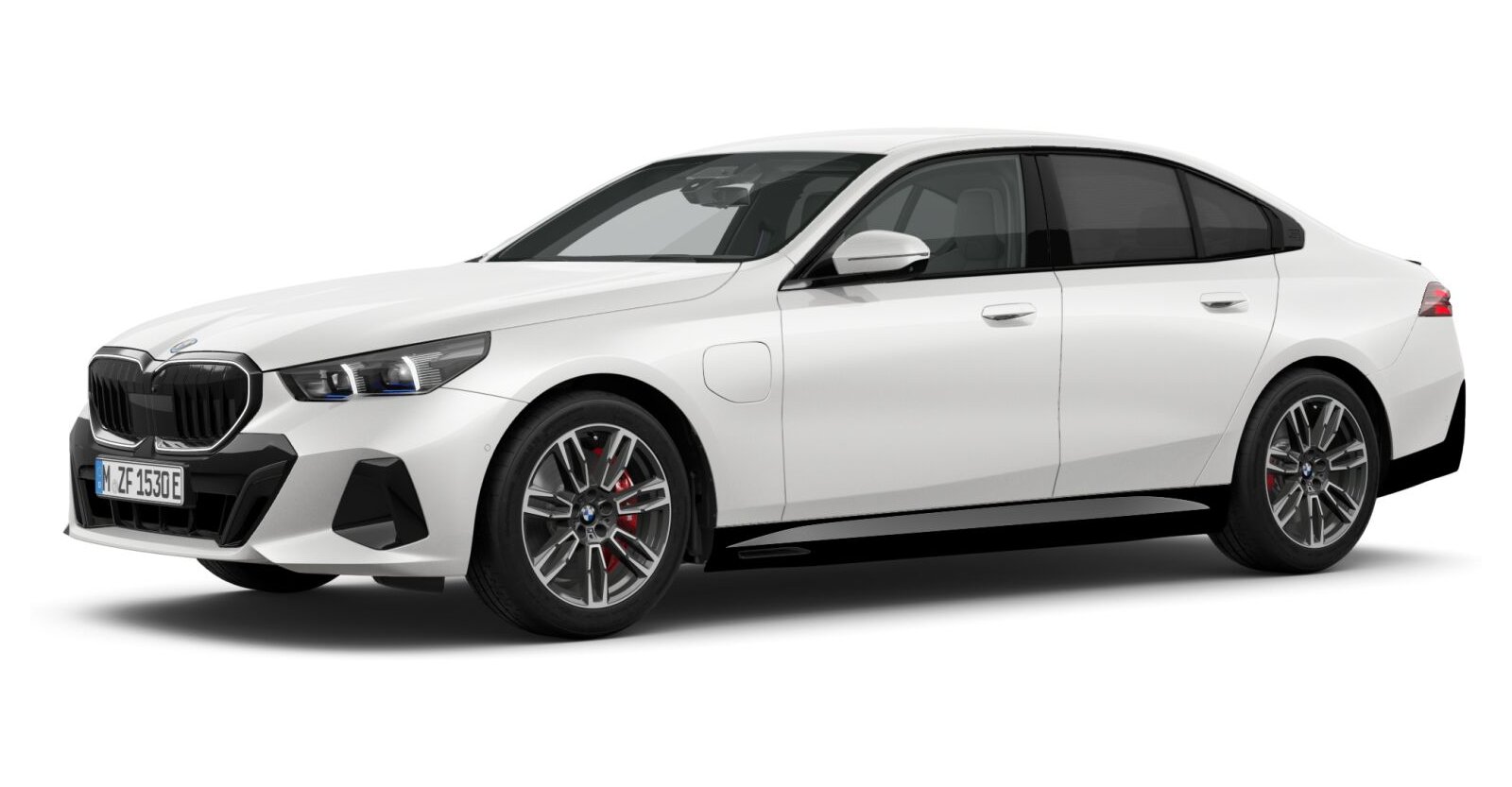 BMW 550e xDrive Limousine in Weiß von vorne BMW 550e xDrive Limousine in Weiß von vorne