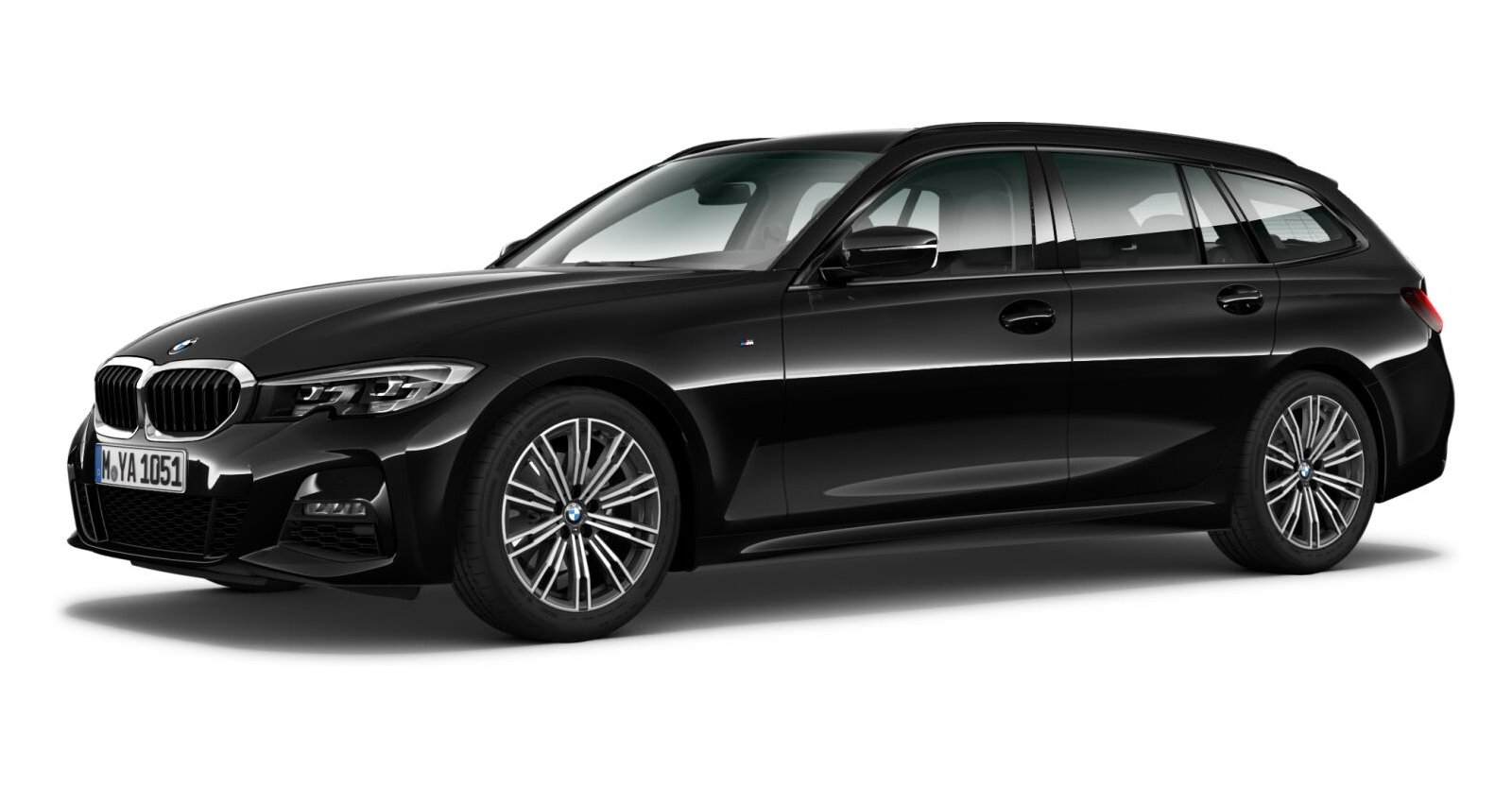 BMW BMW 3er in Schwarz von vorne BMW BMW 3er in Schwarz von vorne