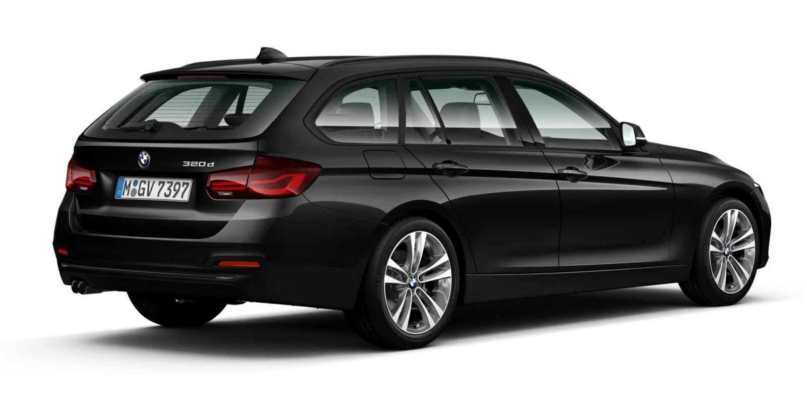 BMW BMW 3er in Schwarz von hinten BMW BMW 3er in Schwarz von hinten
