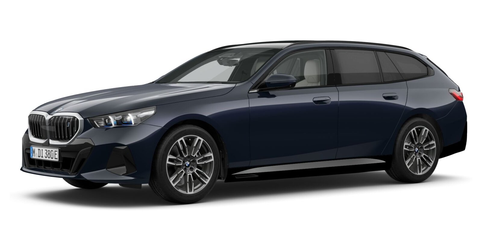 BMW i5 eDrive40 Touring in Schwarz von vorne