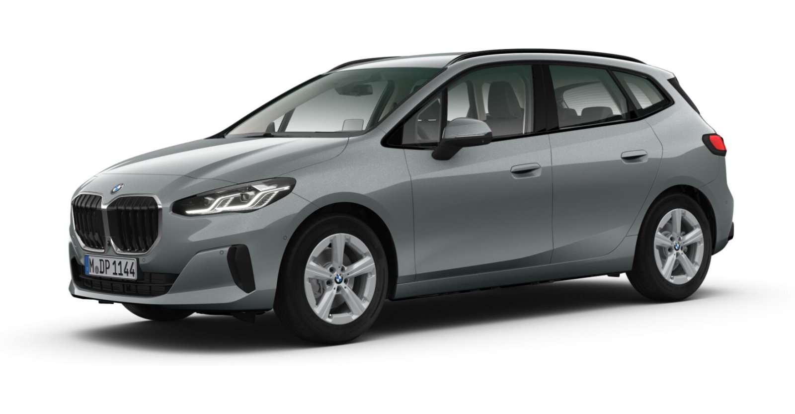 BMW 218i Active Tourer in Grau von vorne