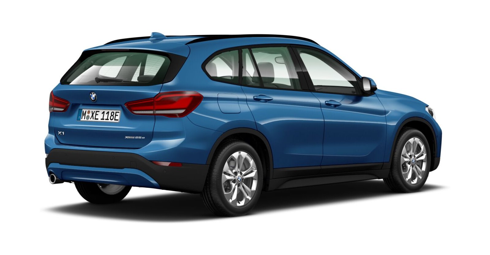 BMW BMW X in Blau von hinten BMW BMW X in Blau von hinten