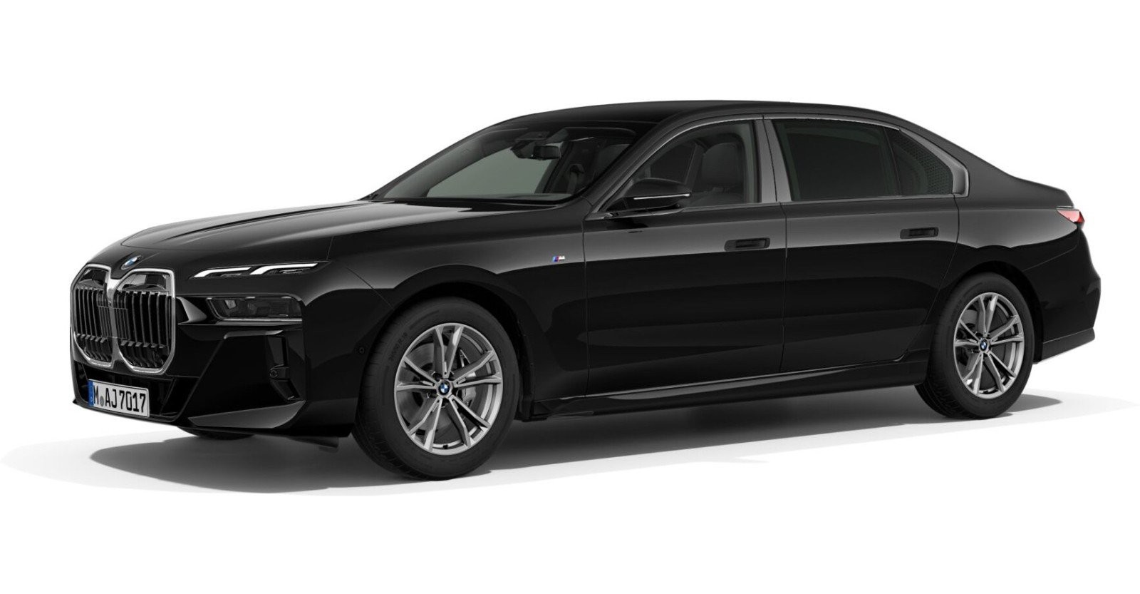 BMW 740d xDrive Limousine in Schwarz von vorne